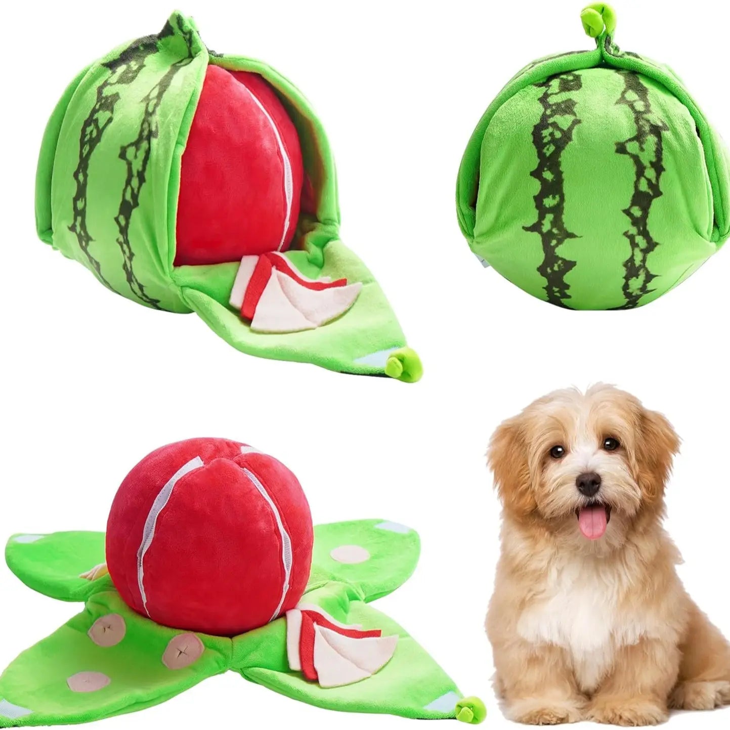 Nocciola 5-In-1 Orange Dog Enrichment Toys, 4 Orange Slices with a Peel Snuffle Mat for Treats Hunting Fun, Squeaky Hide and Seek Puzzle Dog Toy for Medium Dogs